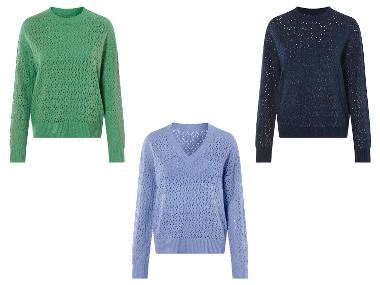 esmara® Damen Lochstrickpullover, aus weichem Ajour-Strick