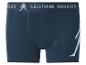 Dunkelblaue Boxershorts mit Fußballspieler-Logo und Text am Bund.