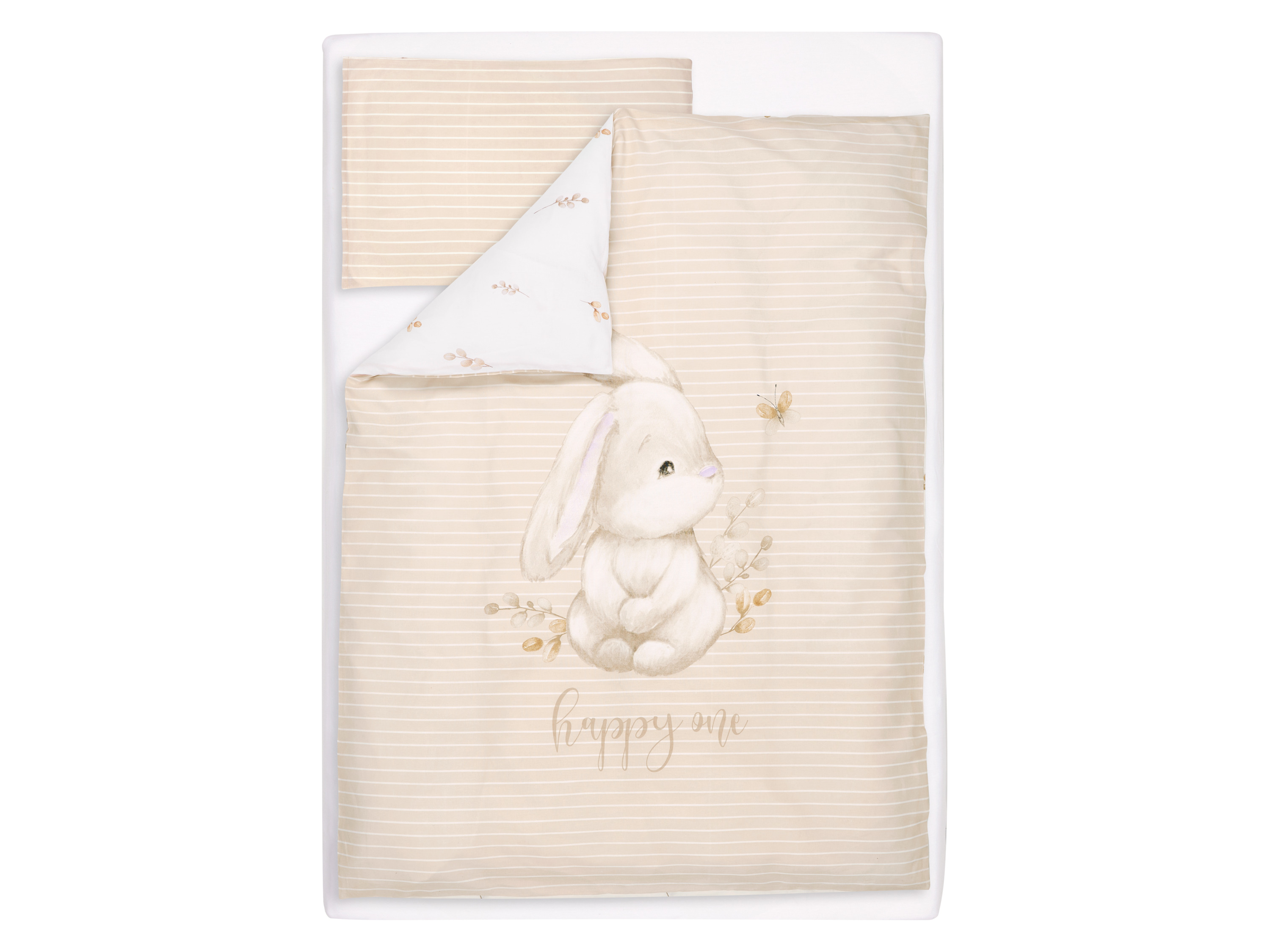 LIVARNO® Baby-Wendebettwäsche-Set, 3-teilig (Hase) – Bild 2 von 3