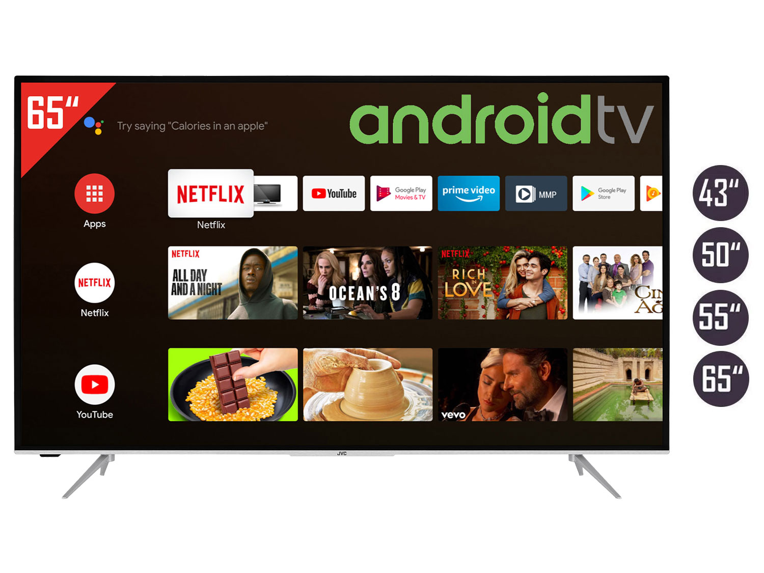 JVC LT-VA6985 Android Smart TV mit WLAN & Bluetooth mit 4K Ultra HD