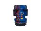 Blauer Kindersitz mit Mickey-Maus-Motiv.