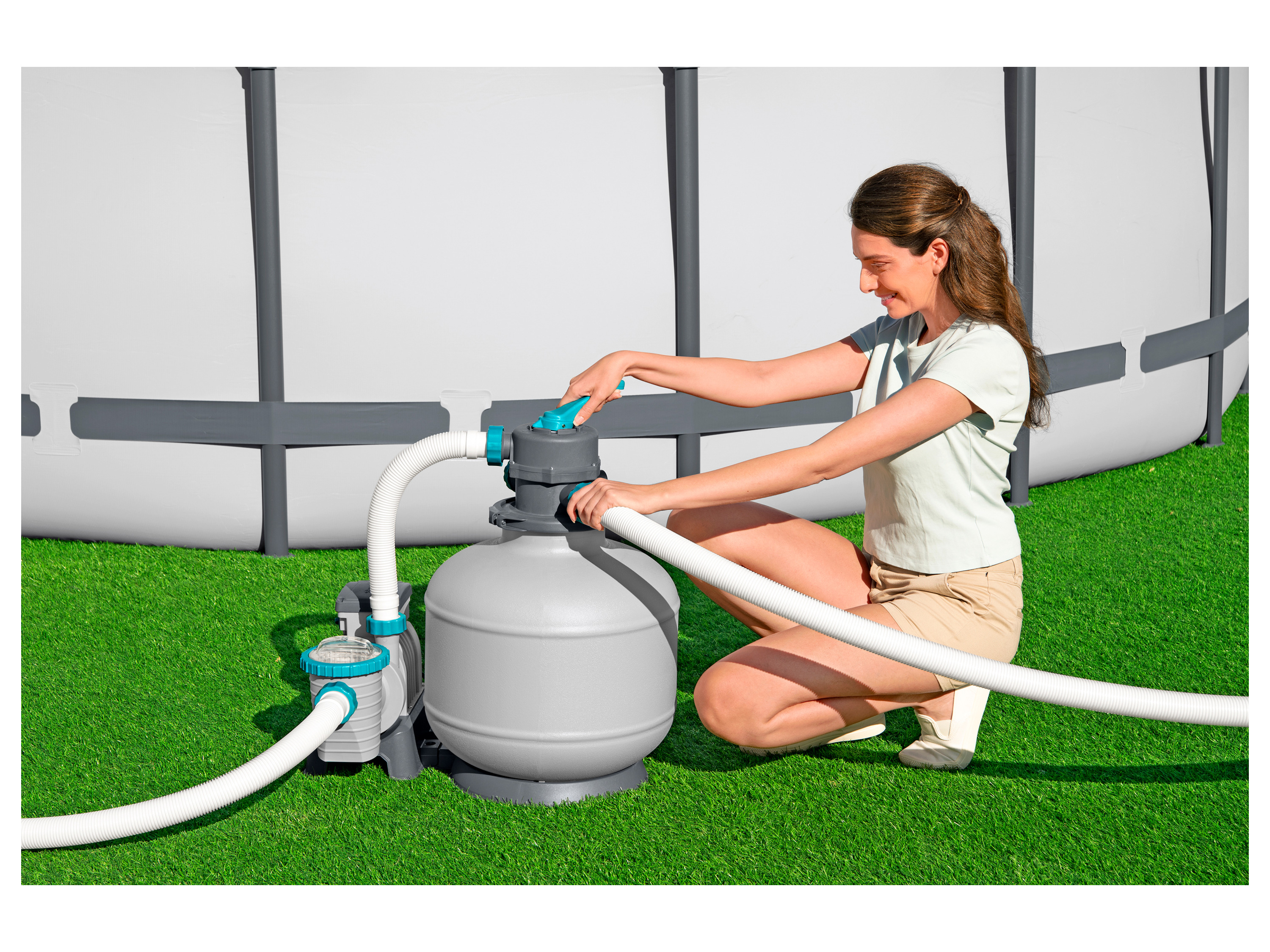 Thumbnail - Bestway Sandfilteranlage mit Zeitschaltuhr 8.327 l/h, 280 W Grau