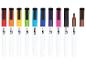 Set aus 10 bunten Whiteboard-Markern mit Radiergummis und Magneten, ein Marker offen