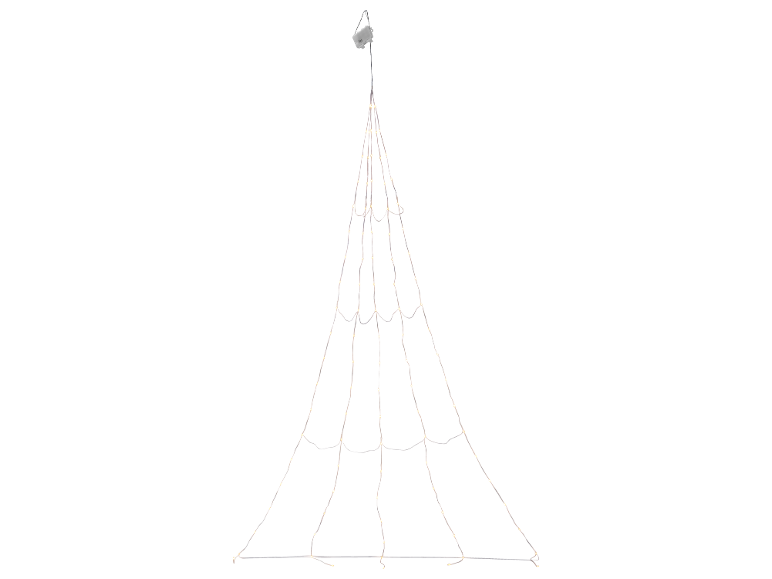 LED-Lichterkette in Weihnachtsbaumform mit Batteriefach.