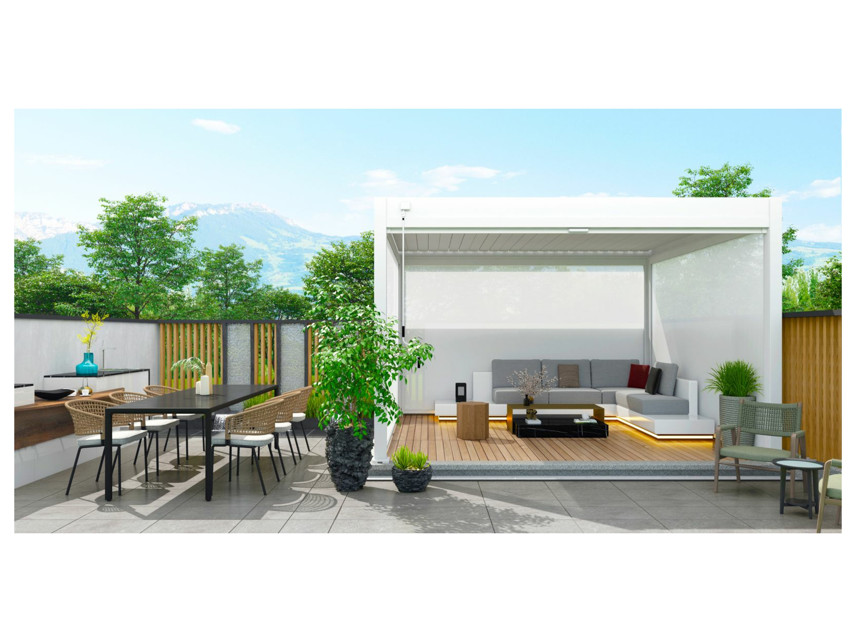 Thumbnail - Pergoline Sonnenrollo Trumpf + Superior (Weiß, 2,65 m)""