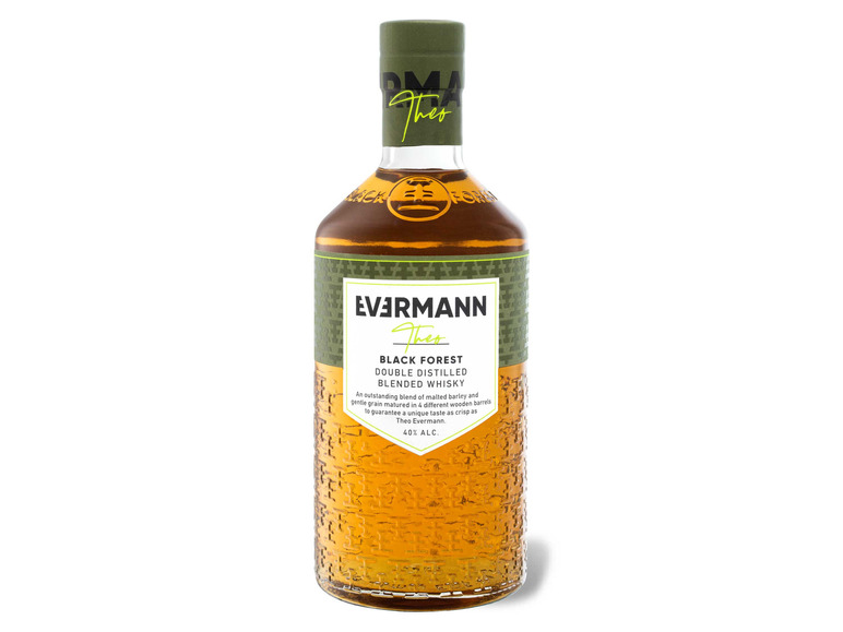 Gehe zu Vollbildansicht: Evermann Theo Black Forest Blended Whisky 40% Vol - Bild 1