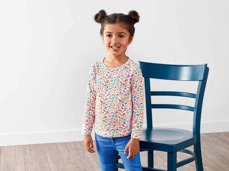 Kleinkinder Mädchen Langarmshirts, 2 Stück, aus reiner Baumwolle