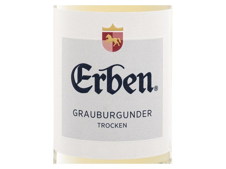 Etikett des Erben Grauburgunder trocken Weißweins.
