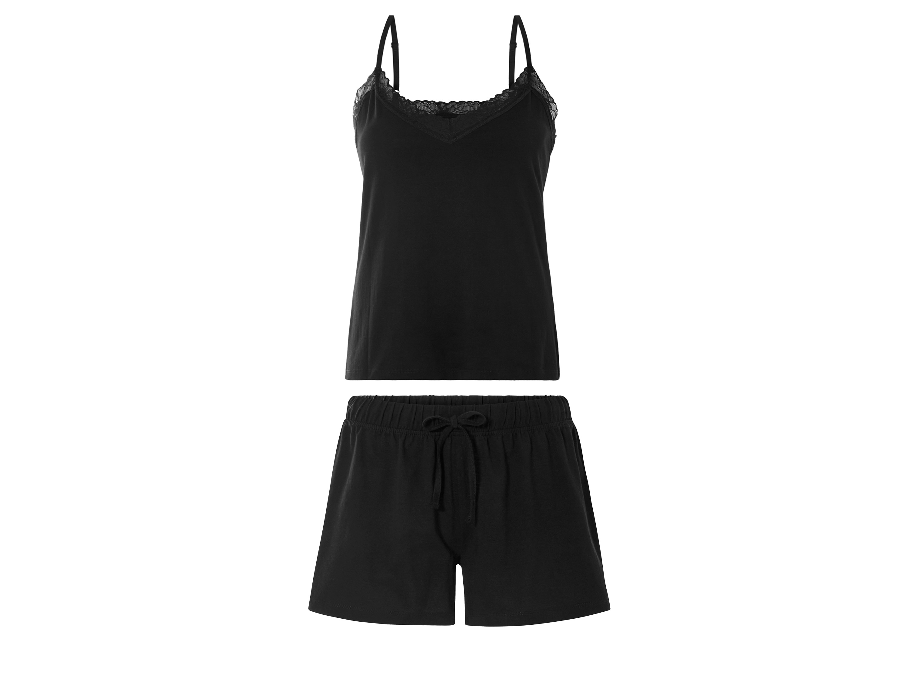 ESMARA® Damen Pyjama (Schwarz, XL(48/50))""