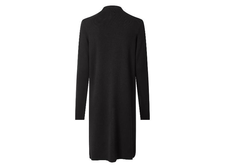 Schwarzer langer Damen-Cardigan, Rückansicht
