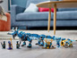 Lego Ninjago Set mit einem blauen Drachen und Minifiguren.