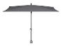 Grauer Sonnenschirm mit rechteckigem Tuch und verstellbarem Mast