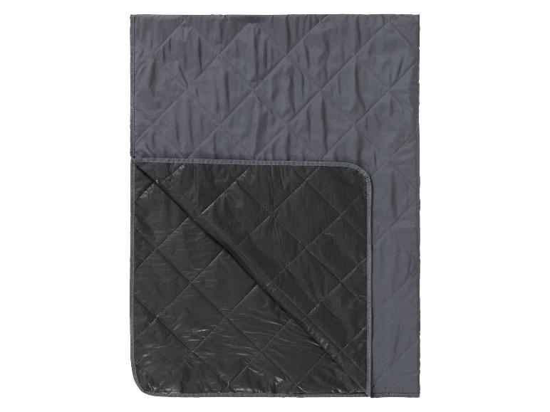 Wendedecke, gesteppt, grau und schwarz.