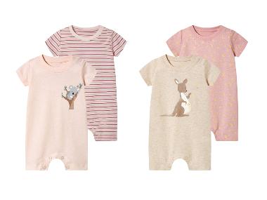 lupilu® Baby Schlafoveralls, 2 Stück