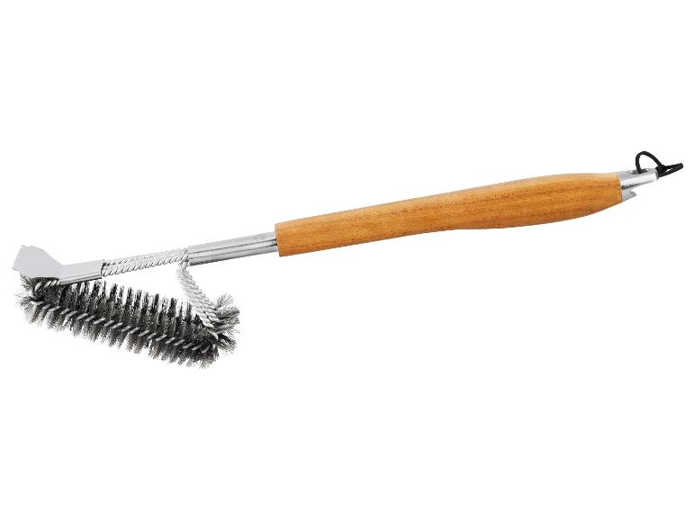 Grillbürste mit Holzgriff und Metallborsten