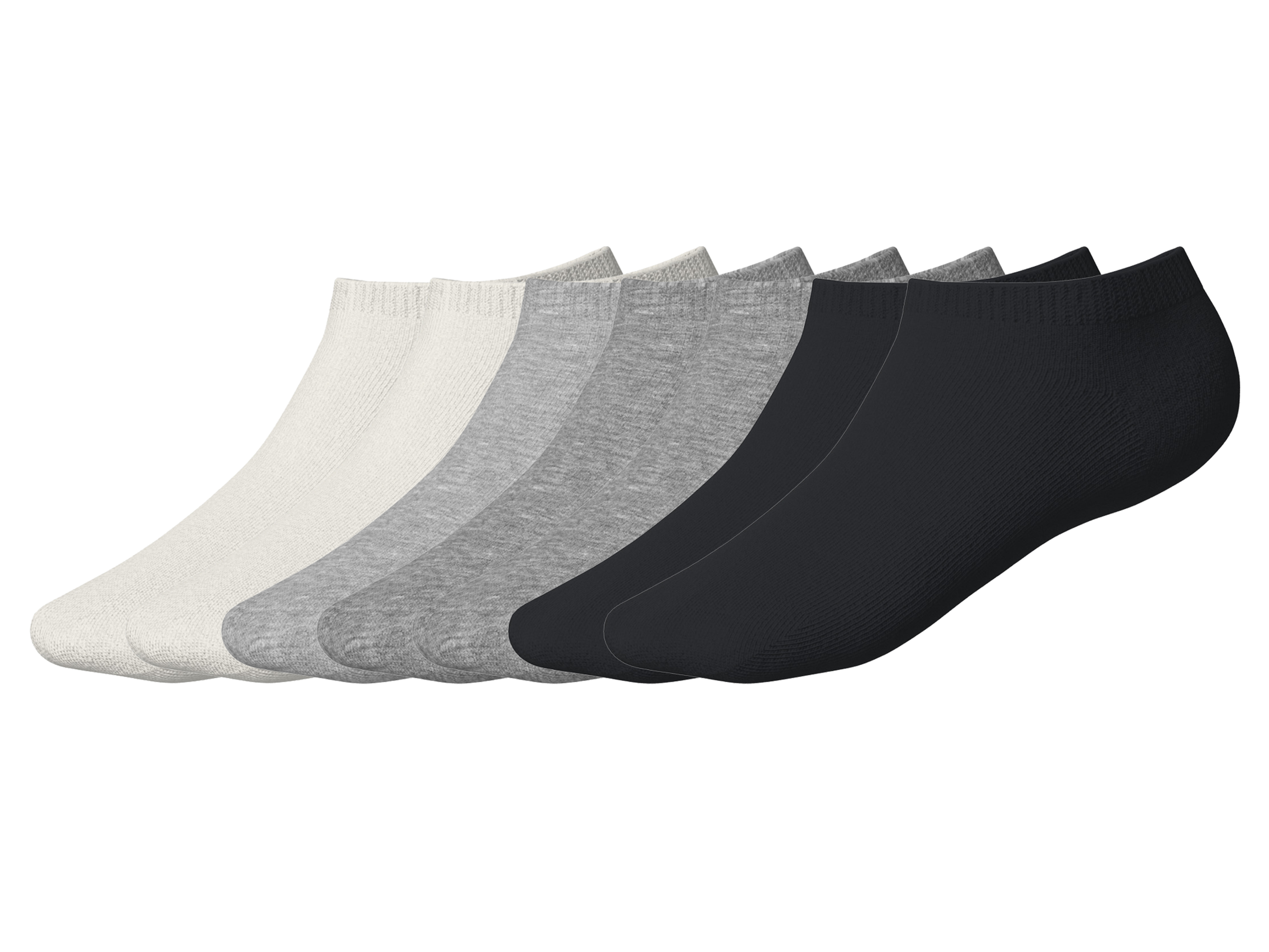 LUPILU® Kinder Sneakersocken, 7 Paar (grau/weiß/schwarz, 19-22)