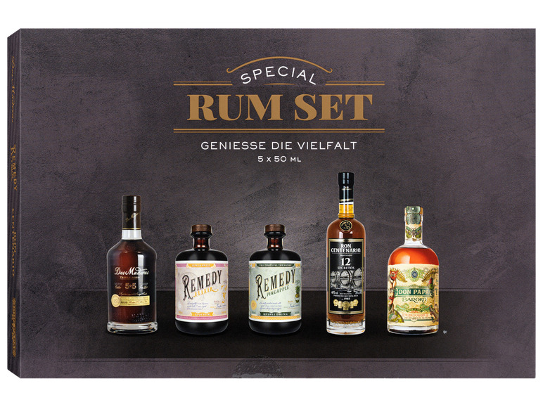 Gehe zu Vollbildansicht: Premium Rum Tasting Set - 5 x 50 ml, 34-40% Vol - Bild 1