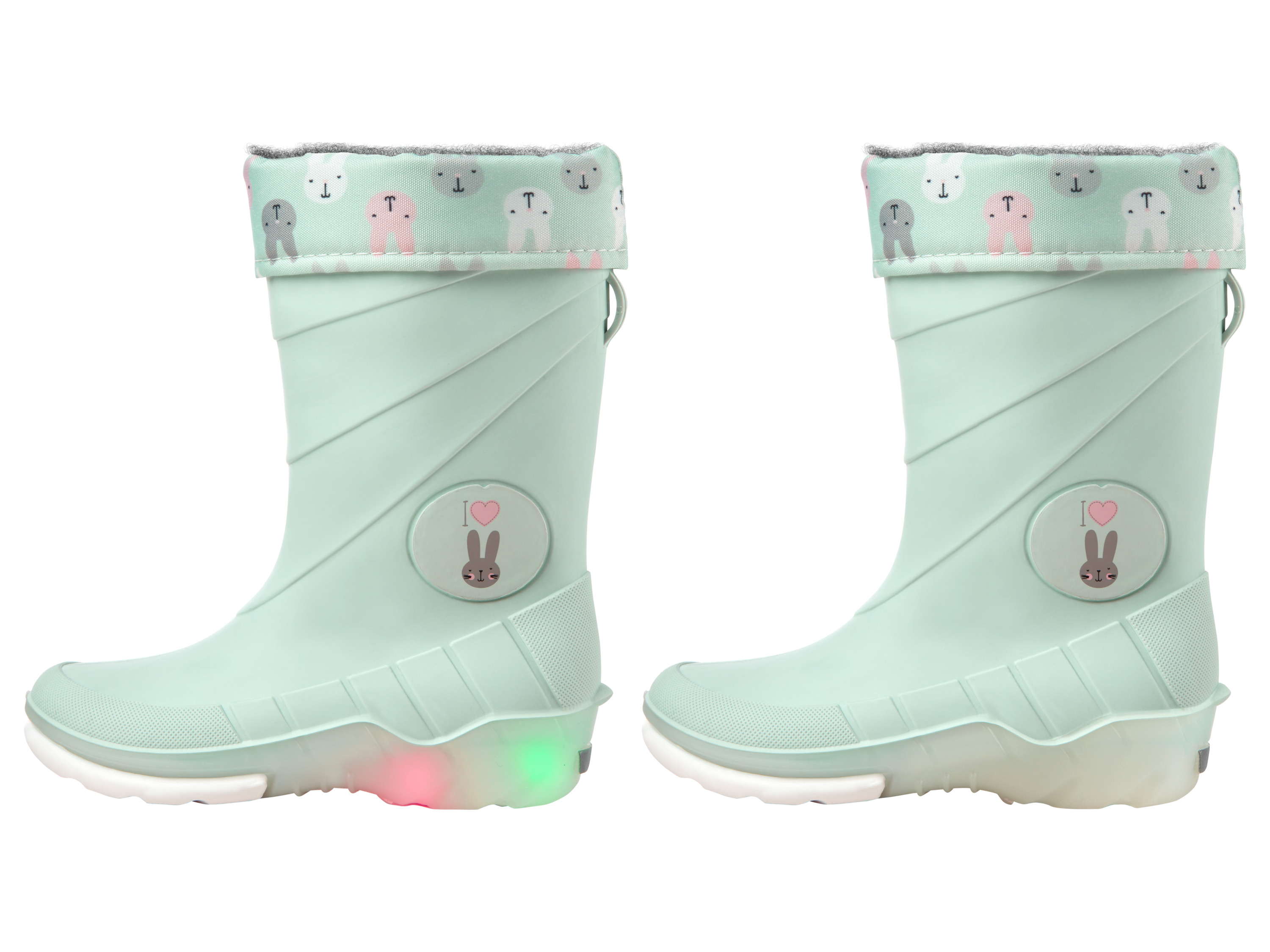 Thumbnail - lupilu® Kleinkinder Regenstiefel mit Licht und Warmfutter (Türkis, 28)