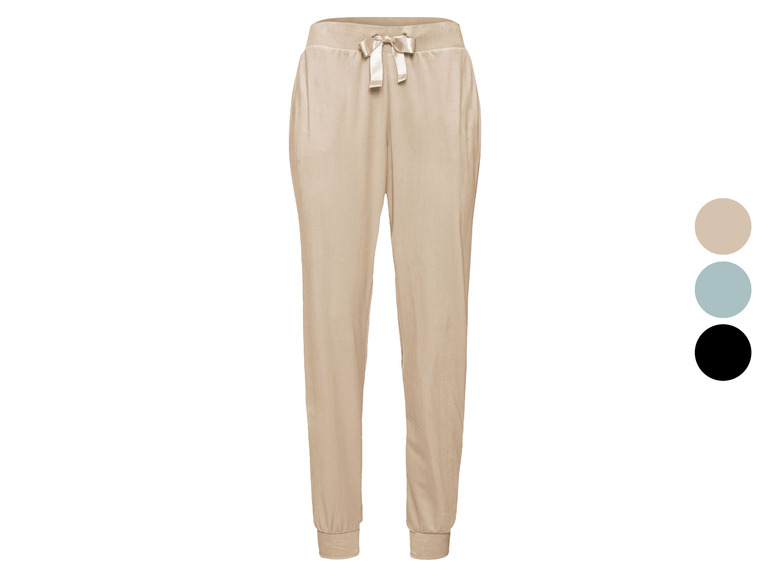 Beige Jogginghose mit Satinband.