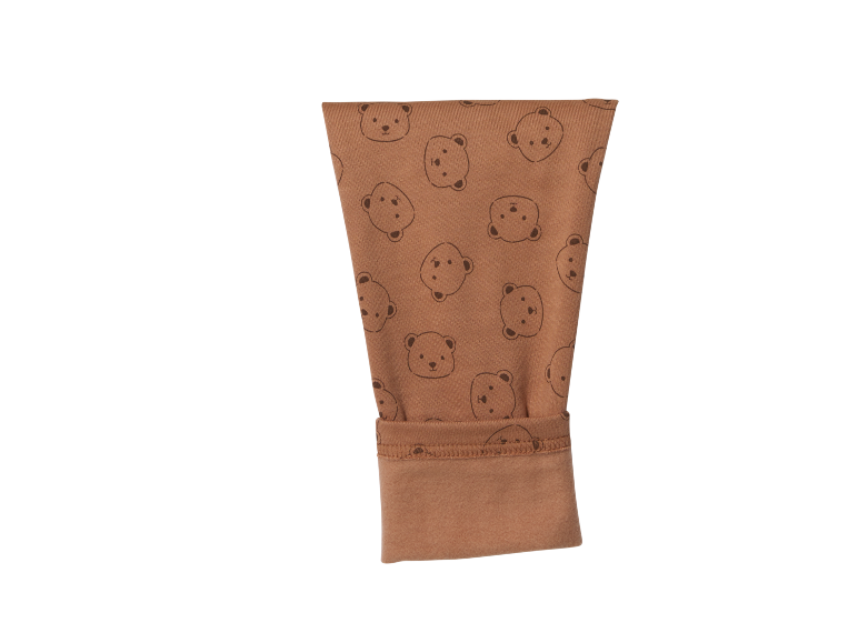 Brauner Babyärmel mit Bärchen-Muster