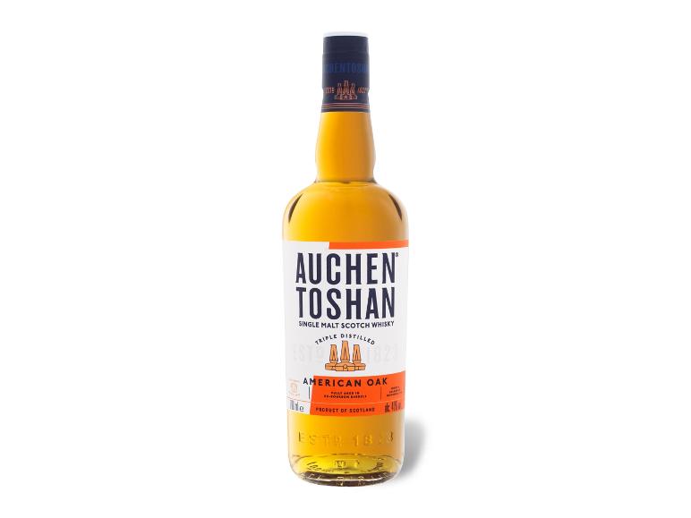 Eine Flasche Single Malt Scotch Whisky, dreifach destilliert und in amerikanischen Eichenfässern gereift.