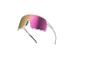 Weiße Sportsonnenbrille mit rosa und gelben Gläsern