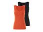 Zwei Tanktops, orange und schwarz.