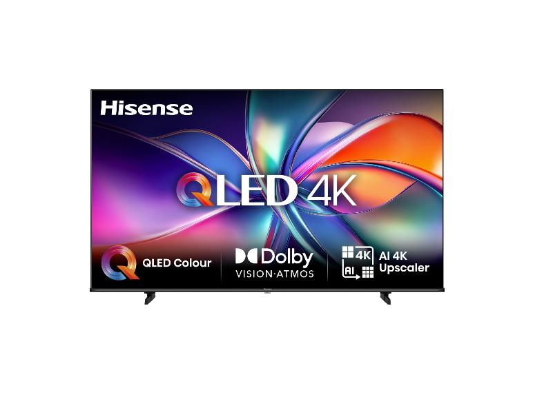 4K QLED Fernseher mit Dolby Vision Atmos und AI 4K Upscaler.