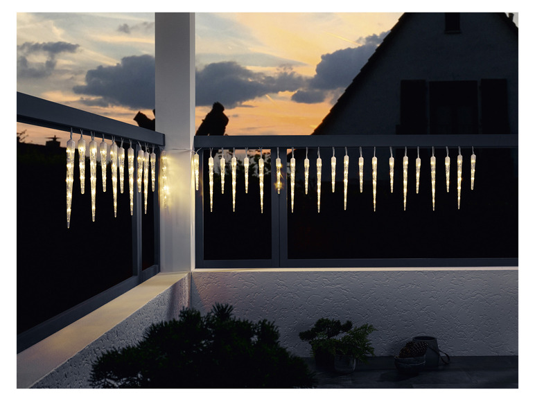 Gehe zu Vollbildansicht: LIVARNO home Eiszapfen Lichterkette, mit Blinkeffekt, 128 LEDs - Bild 2