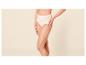 Beiger Damen-Slip mit hoher Taille und Spitzendetails