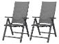 Zwei graue klappbare Gartenstühle mit Armlehnen
