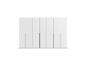 Weißer sechsteiliger Kleiderschrank mit vertikalen Griffen