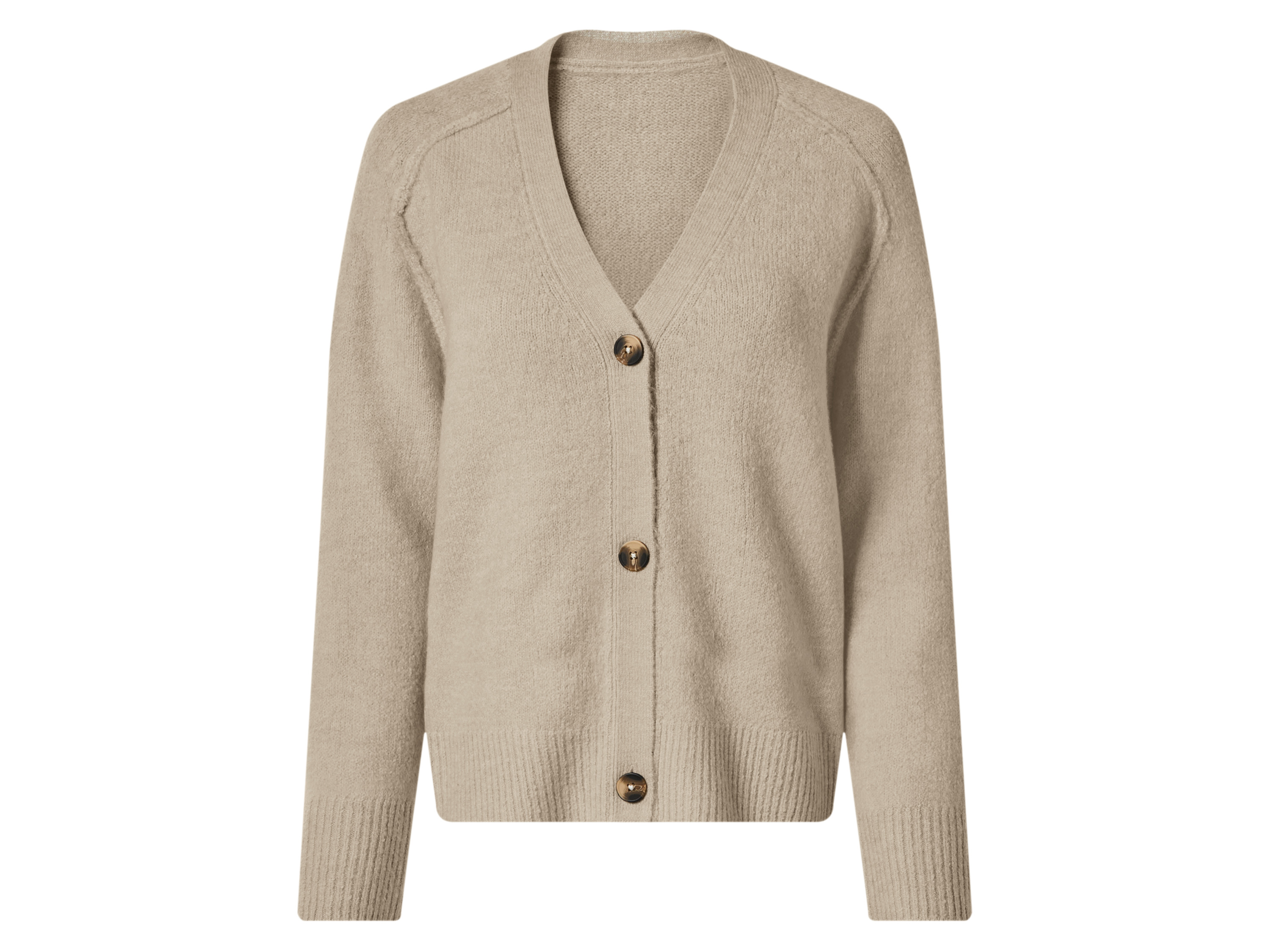 ESMARA® Damen Cardigan Grobstrick (Beige, L(44/46))