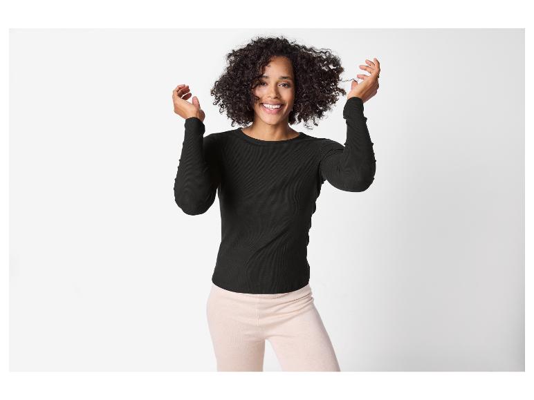 Damen Geripptes Langarmshirt