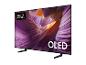 OLED-Fernseher mit der Aufschrift „Made for Germany“ und einem abstrakten Hintergrundbild.