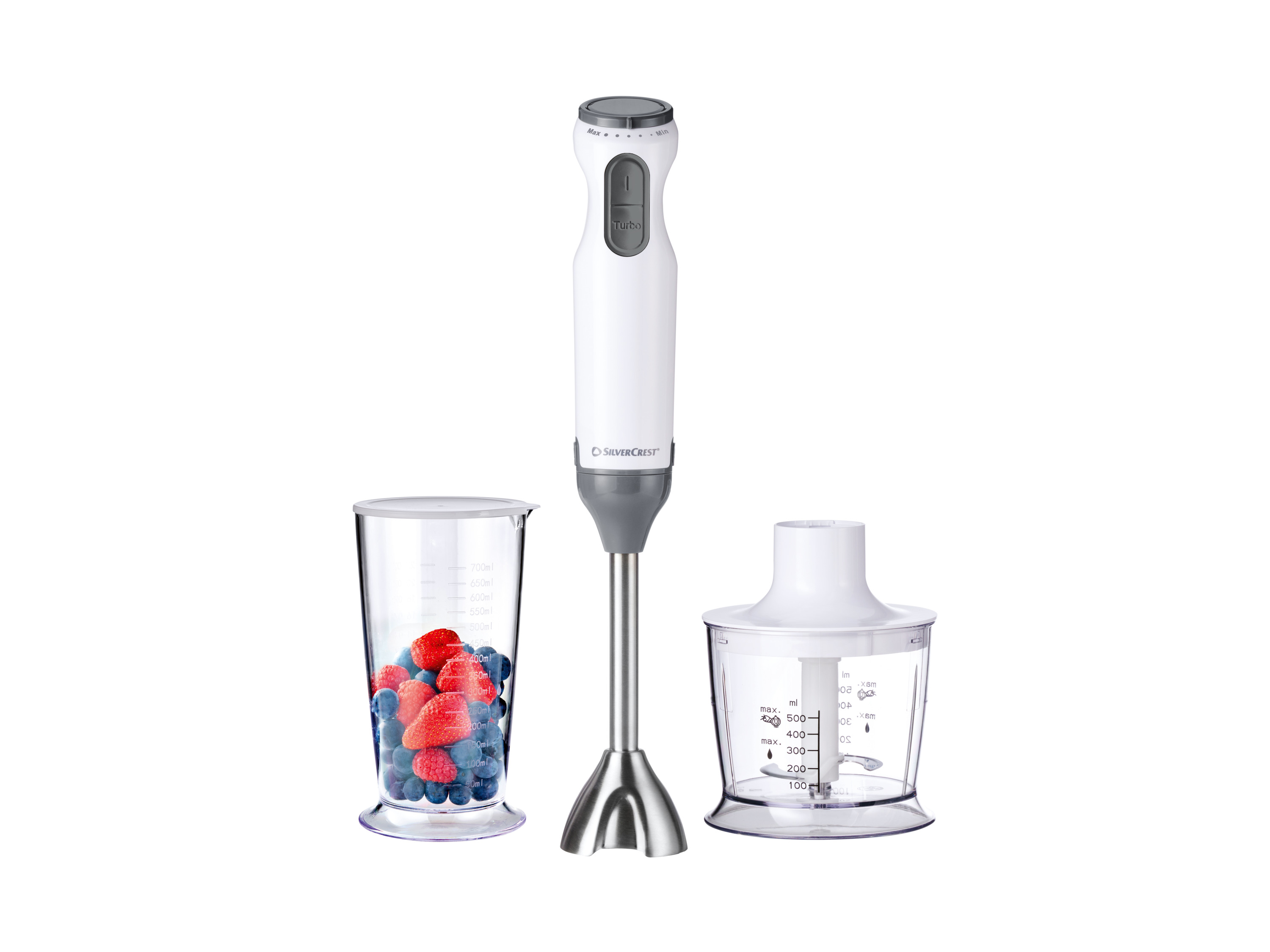 Thumbnail - SILVERCREST® Stabmixer Set Kunststoff 4-tlg. SSMS 600 G1 / SOSMS 600 G1. (Weiß)