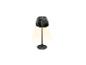 Schwarze Stehlampe mit plissiertem Schirm und warmem Licht, auf weißem Hintergrund.