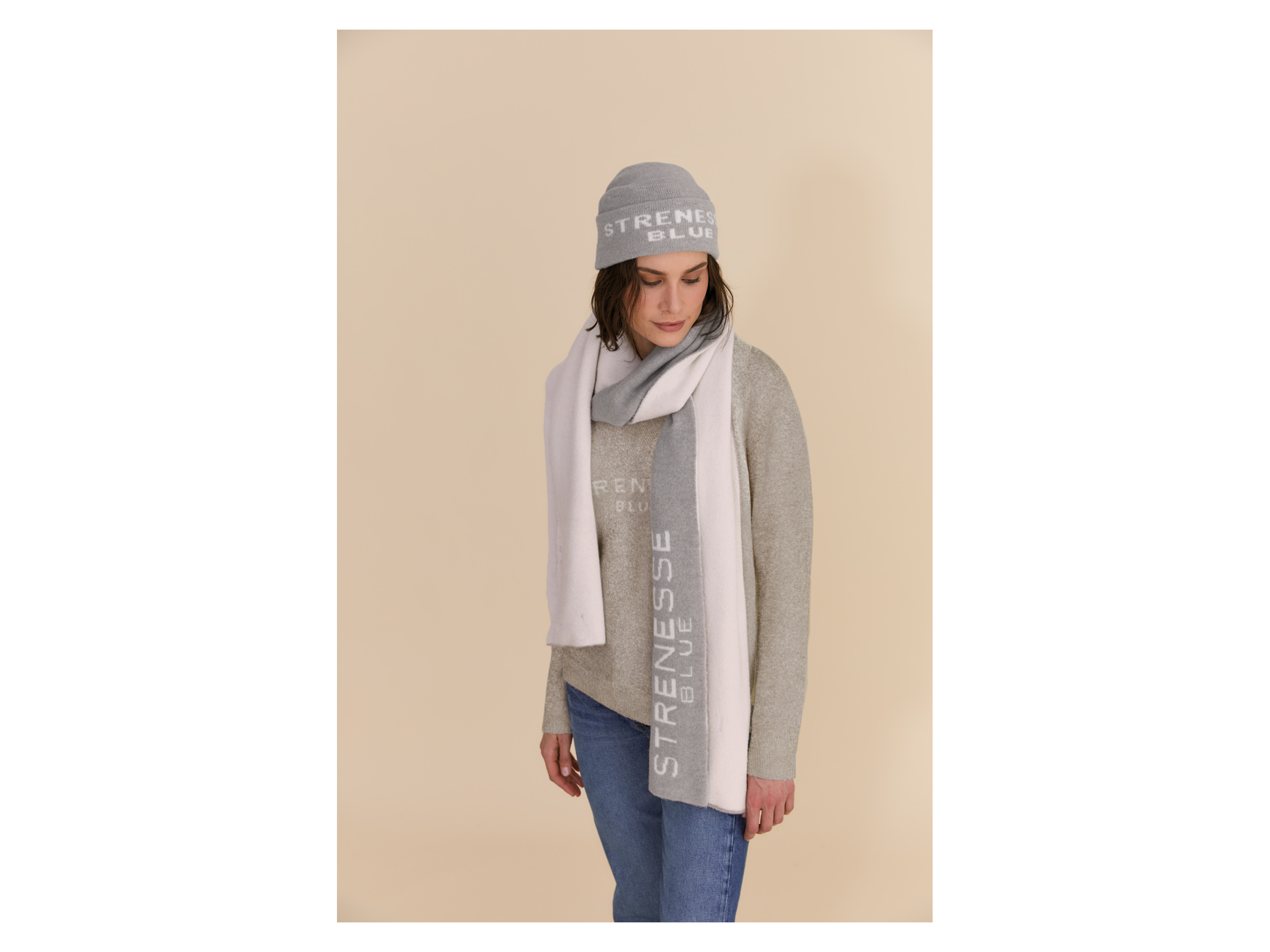 Thumbnail - Strenesse Blue Damen/Herren Strickmütze (Grau)