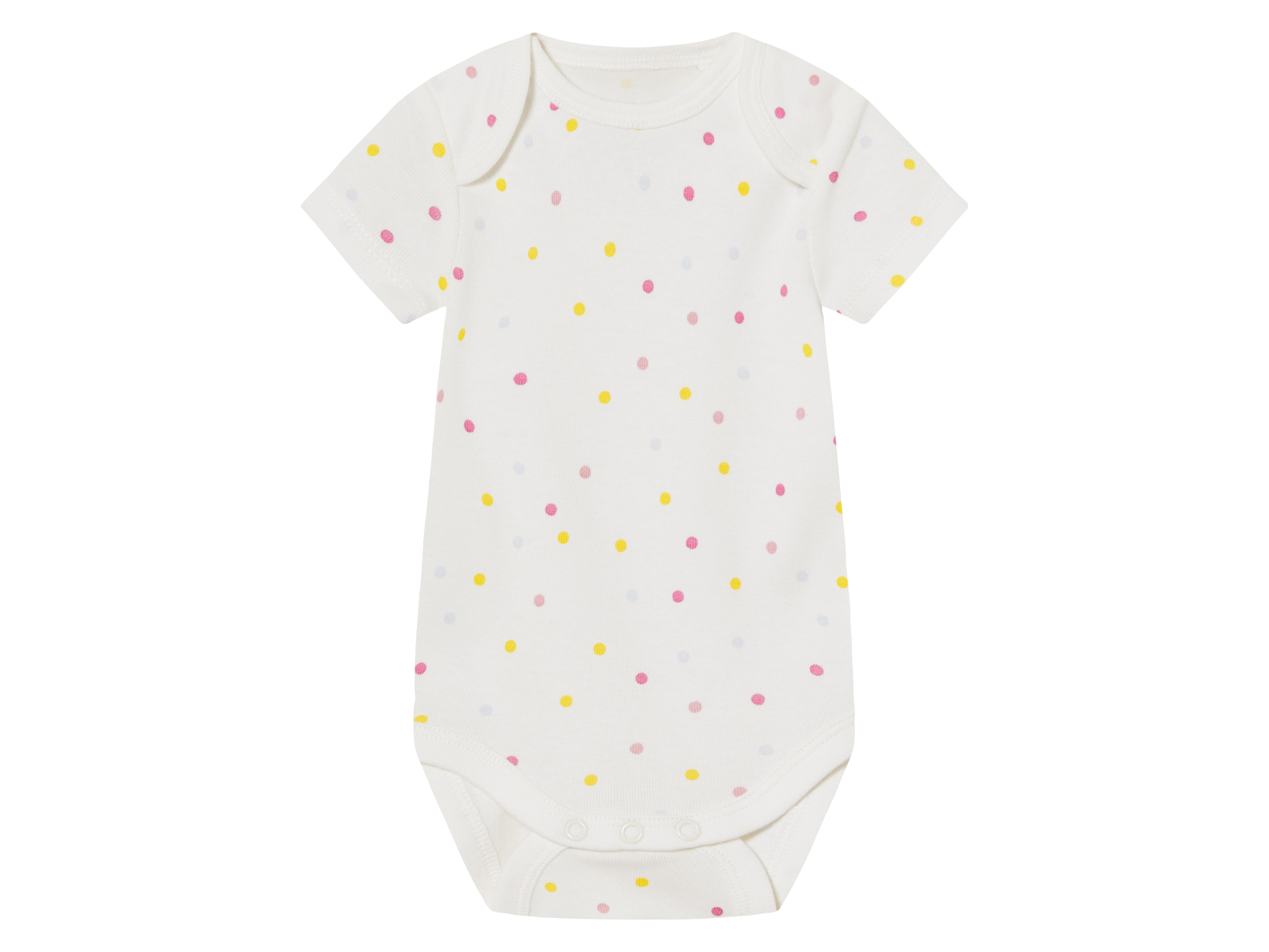 LUPILU® Baby Mädchen Body kurzarm 3er (Punkte weiß/pink, 50/56) – Bild 2 von 4