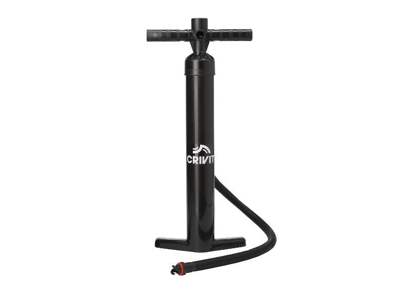 Schwarze Handluftpumpe mit flexiblem Schlauch und Griff