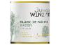 Weißwein-Etikett mit Weinberg, Fingerabdruck und dem Text „Blanc de Noirs Baden Trocken“.