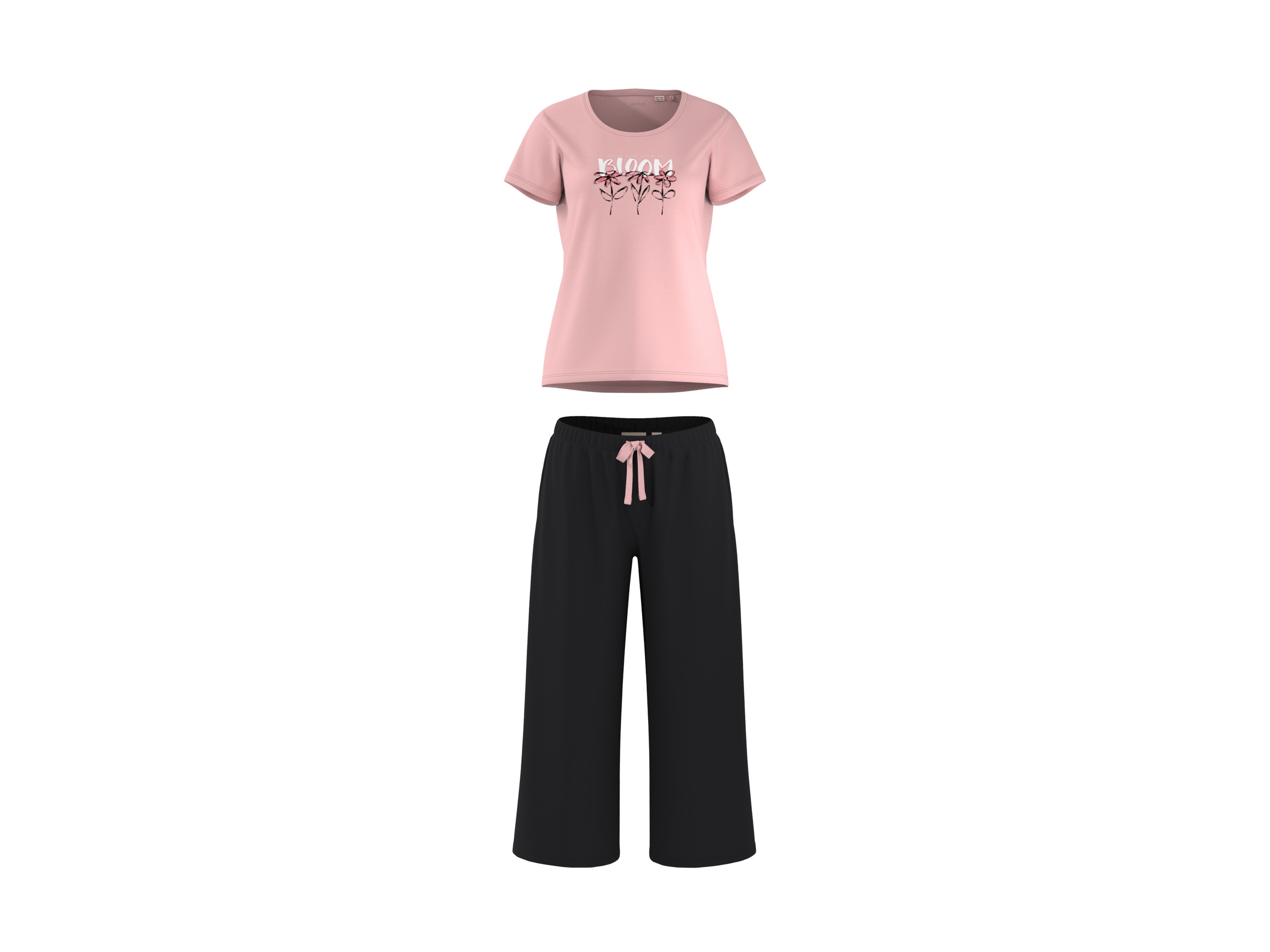 ESMARA® Damen Pyjama (rosa/schwarz, S(36/38))