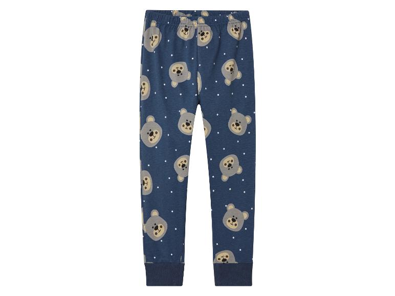Blaue Leggings mit Bären-Print für Kinder.