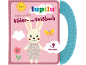 Rosa Baby-Bilder- und Beißbuch mit Hase, Schmetterling und Sonne, ab 9 Monaten.