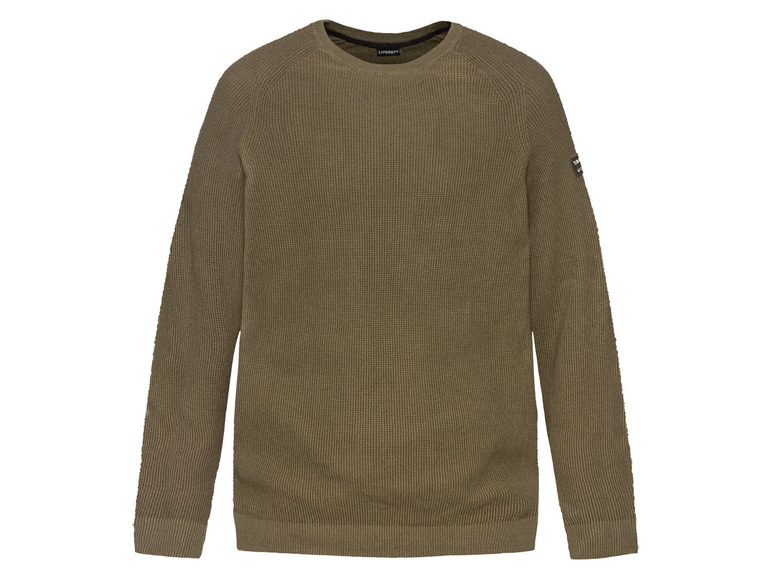 Gehe zu Vollbildansicht: LIVERGY® Herren Feinstrickpullover, mit Waffelstruktur - Bild 2