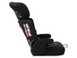 Schwarzer Autositz mit Kopfstütze und Sicherheitsgurt