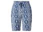 Blaue und weiße Shorts mit Ikat-Muster und Kordelzug in der Taille