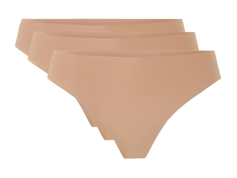 Dreierpack beigefarbener Damen-Slips