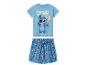 Blauer Damenpyjama mit Stitch-T-Shirt und bedruckten Shorts