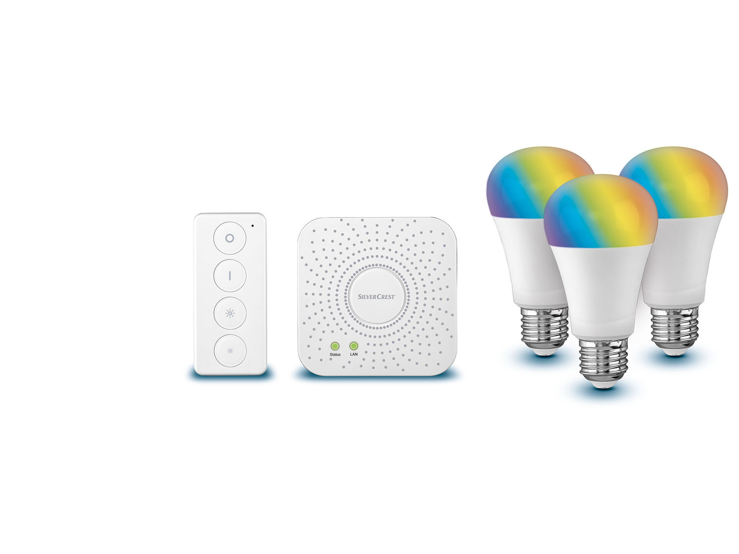 LIVARNO home Starter Kit inkl. Gateway & 3 Leuchtmittel RGB Zigbee Smart Home